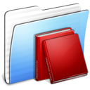 Aqua Stripped Folder Library icon